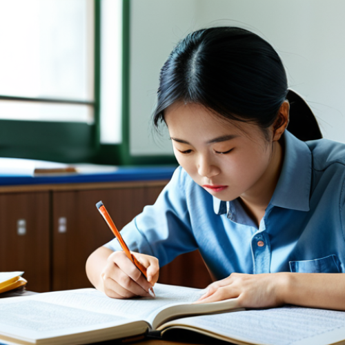 Home 7 Focused Study Session**
"A student fully clothed in casual wear, diligently studying Vietnamese textbooks at a brightly lit desk, surrounded by notes and practice exams, appropriate attire, safe for work, perfect anatomy, natural proportions, professional study environment, high quality, family-friendly."
**